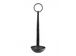 Černý antik kovový nástěnný svícen Grimaud - 8*24 cm
