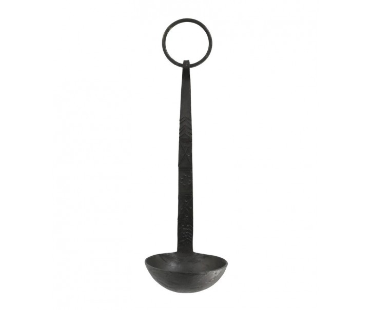 Černý antik kovový nástěnný svícen Grimaud - 8*24 cm Chic Antique