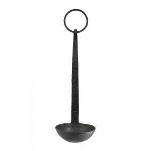 Černý antik kovový nástěnný svícen Grimaud - 8*24 cm