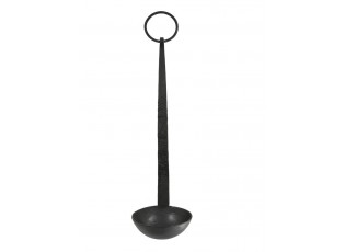 Černý antik kovový nástěnný svícen Grimaud - 8*29 cm