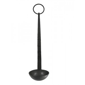 Černý antik kovový nástěnný svícen Grimaud - 8*29 cm