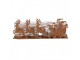 Rezavý kovový vánoční svícen Santa se spřežěním Brocante rust - 25*8*8 cm Clayre & Eef