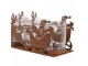 Rezavý kovový vánoční svícen Santa se spřežěním Brocante rust - 25*8*8 cm Clayre & Eef