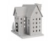Šedý antik kovový svícen domek Vintage House - 26*17*24 cm Clayre & Eef
