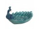 Tyrkysová dekorace šperkovnice miska páv Peacock - 30*19*16 cm Clayre & Eef