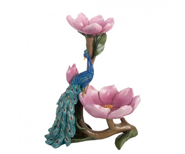 Decorative Bowl Peacock 18x12x24 Cm Blue Plastic - 18.0 cm Clayre & Eef