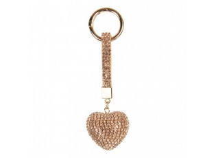 Keychain Heart 4x3x13 Cm Gold Colored Plastic - 4*3*13 cm