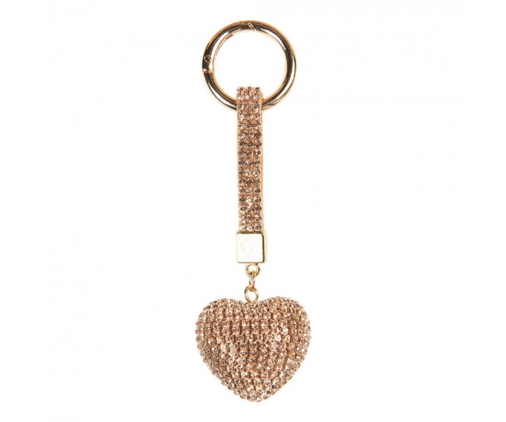 Keychain Heart 4x3x13 Cm Gold Colored Plastic - 4*3*13 cm Clayre & Eef