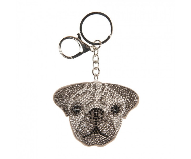 Keychain Dog 7x2x12 Cm Silver Colored Synthetic - 7*2*12 cm Clayre & Eef
