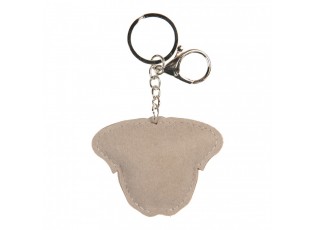 Stříbrná klíčenka s hlavou psa Mops s kamínky - 7*2*12 cm