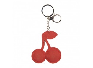 Přívěšek na klíče s kamínky červené třešně - 7*2*13 cm