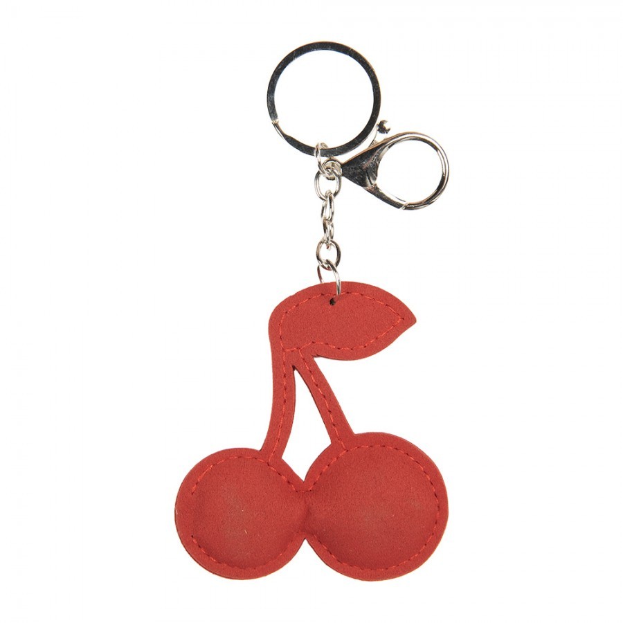 Přívěšek na klíče s kamínky červené třešně - 7*2*13 cm