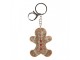 Hnědý přívěšek na klíče s kamínky perníček Gingerbread - 6*2*13 cm Clayre & Eef