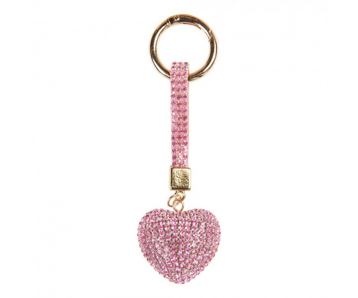 Keychain Heart 4x3x13 Cm Pink Plastic - 4*3*13 cm Clayre & Eef