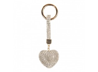Keychain Heart 4x3x13 Cm Silver Colored Plastic - 