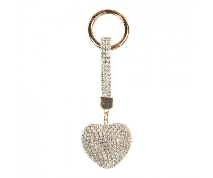 Keychain Heart 4x3x13 Cm Silver Colored Plastic - Clayre & Eef