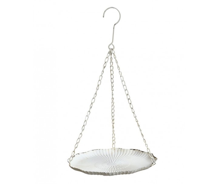Krémové antik kovové závěsné krmítko pro ptáčky Joel - 25*43 cm Chic Antique