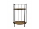 Černý antik kovový kulatý odkládací stolek Joanne - Ø 38*68 cm Chic Antique