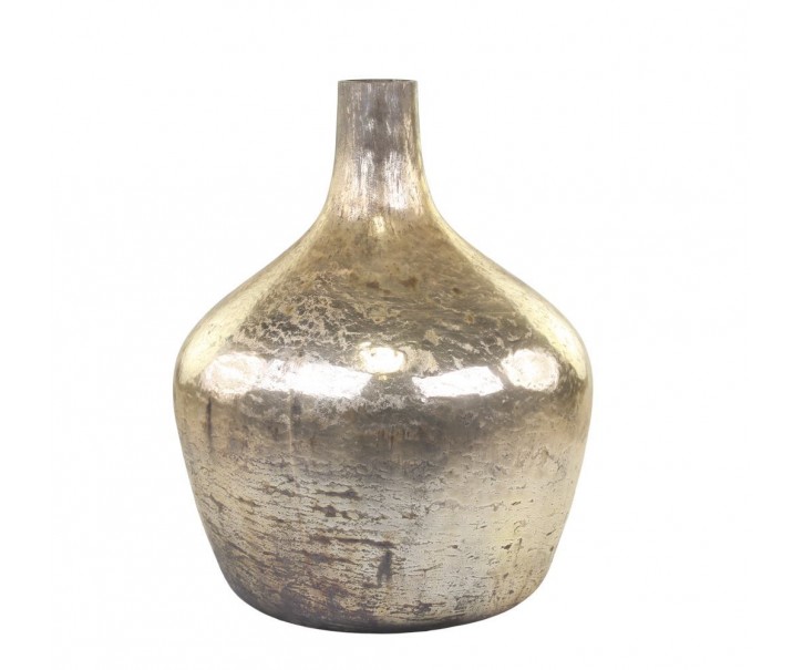 Zlatá rtuťová skleněná dekorační váza Ioana - Ø 25*33 cm Chic Antique