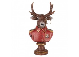 Červeno-hnědá vánoční dekorace busta jelen Deer - 10*8*19 cm