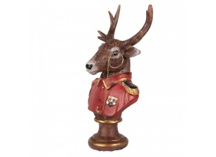 Červeno-hnědá vánoční dekorace busta jelen Deer - 10*8*19 cm