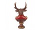 Červeno-hnědá vánoční dekorace busta jelen Deer - 10*8*19 cm Clayre & Eef
