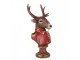 Červeno-hnědá vánoční dekorace busta jelen Deer - 10*8*19 cm Clayre & Eef