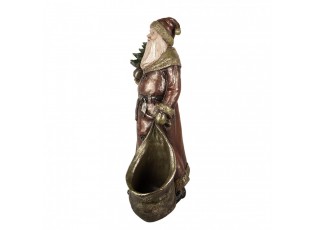Vánoční dekorace figurka Santa s pytlem na dárky a stromkem - 24*17*47 cm