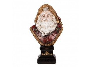 Červeno-zlatá vánoční dekorace busta Santa Claus - 10*8*17 cm