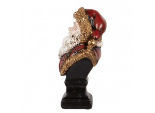 Červeno-zlatá vánoční dekorace busta Santa Claus - 10*8*17 cm