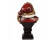 Červeno-zlatá vánoční dekorace busta Santa Claus - 10*8*17 cm Clayre & Eef