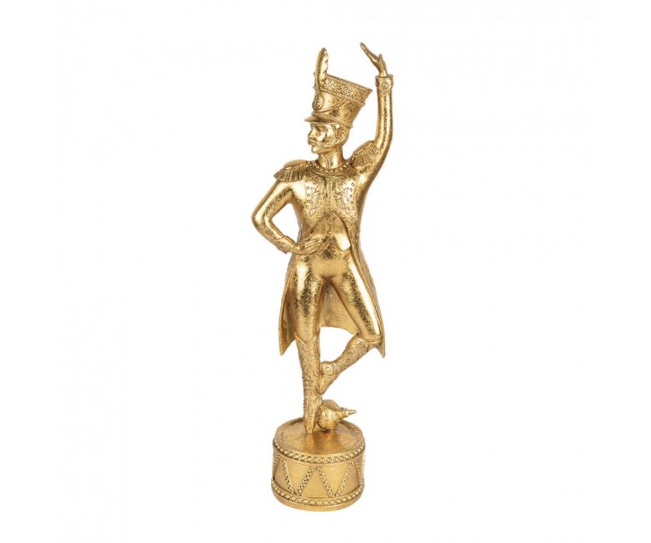 Christmas Decoration Figurine Nutcracker 14x10x45 Cm Gold Colored Plastic - 14.0 cm Clayre & Eef