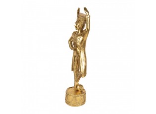 Christmas Decoration Figurine Nutcracker 14x10x45 Cm Gold Colored Plastic - 14.0 cm