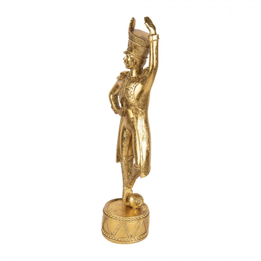 Christmas Decoration Figurine Nutcracker 14x10x45 Cm Gold Colored Plastic - 14.0 cm