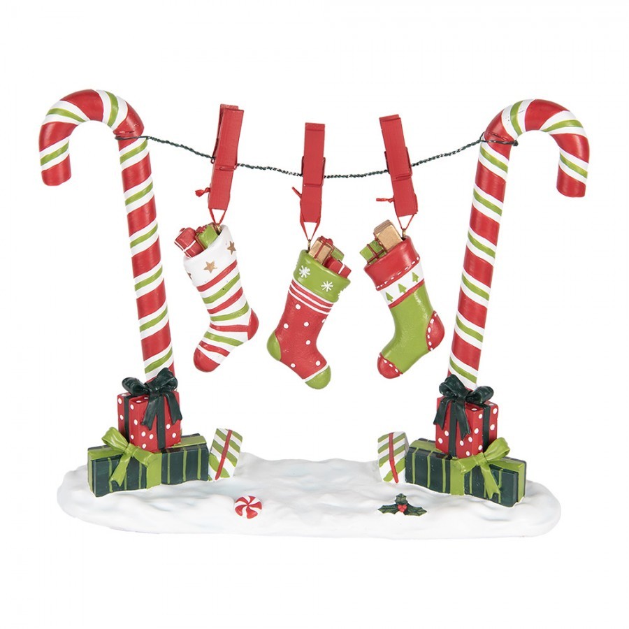 Christmas Decoration Figurine Candy Cane 32x10x25 Cm Red Plastic - 32.0 cm