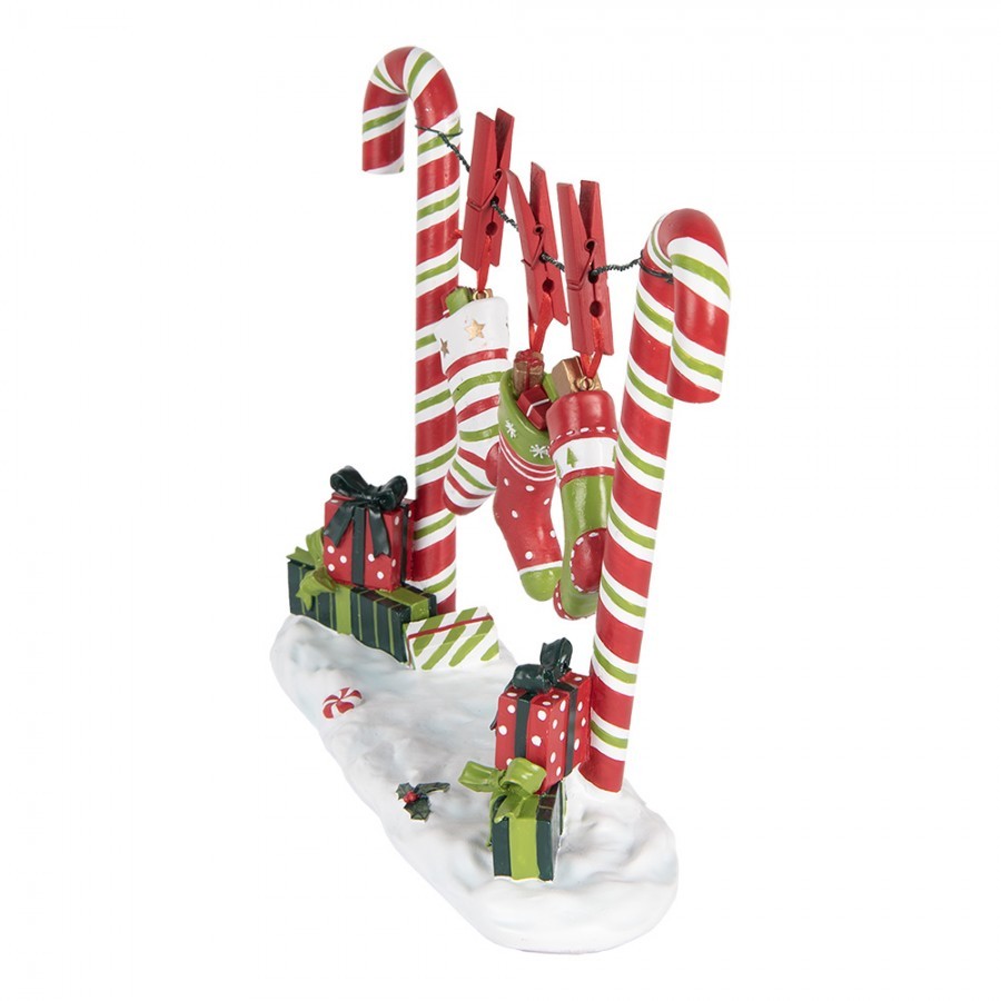 Christmas Decoration Figurine Candy Cane 32x10x25 Cm Red Plastic - 32.0 cm