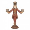 Červená antik dekorace svícen Louskáček Nutcracker 21*9*30 cm 