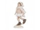 Růžová dekorace figurka děvčátko na lyžičkách - 4*3*10 cm Clayre & Eef