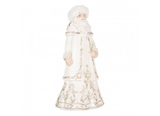 Bílo-zlatá antik dekorace Santa Claus - 13*10*25 cm