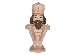 Růžová dekorace busta Louskáček Nutcracker - 16*10*30 cm