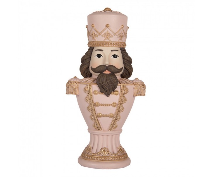 Růžová dekorace busta Louskáček Nutcracker - 16*10*30 cm Clayre & Eef