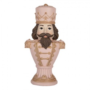 Růžová dekorace busta Louskáček Nutcracker - 16*10*30 cm
