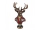 Červeno-hnědá vánoční dekorace busta jelen Deer - 30*22*57 cm Clayre & Eef
