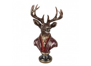 Červeno-hnědá vánoční dekorace busta jelen Deer - 30*22*57 cm