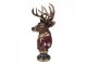 Červeno-hnědá vánoční dekorace busta jelen Deer - 30*22*57 cm Clayre & Eef