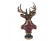 Červeno-hnědá vánoční dekorace busta jelen Deer - 30*22*57 cm Clayre & Eef