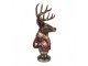 Červeno-hnědá vánoční dekorace busta jelen Deer - 30*22*57 cm Clayre & Eef