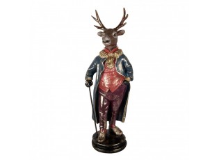 Červeno-hnědá vánoční dekorace figurka jelen Deer - 25*18*66 cm