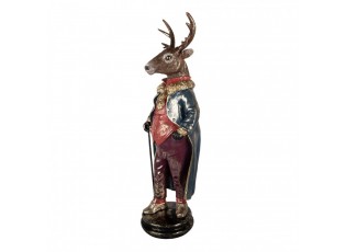 Červeno-hnědá vánoční dekorace figurka jelen Deer - 25*18*66 cm