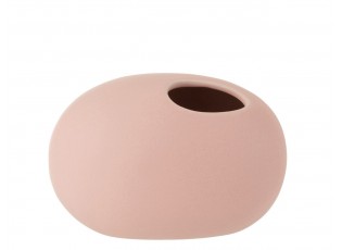 Světle růžová keramická oválná váza Matt Pink S - 16*10*11 cm